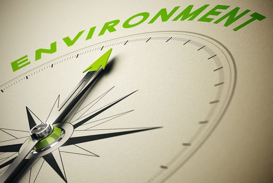 Bússola apontando para a gestão ambiental